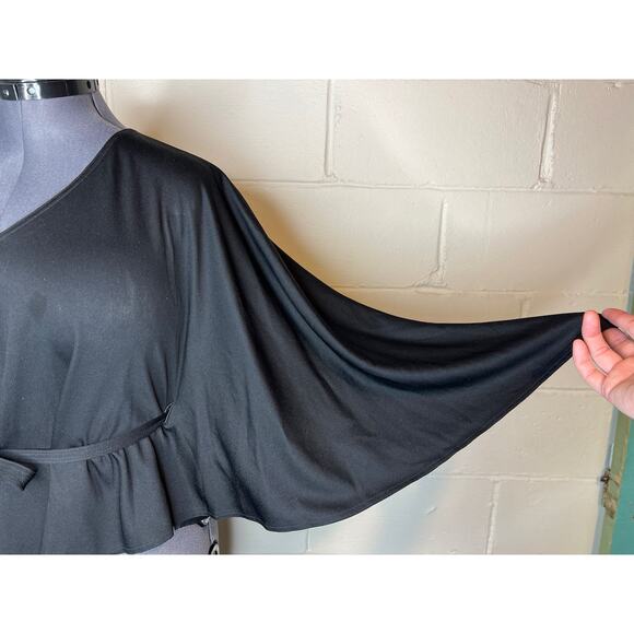 batwing Blouse black 1970s - Picture 3 of 8